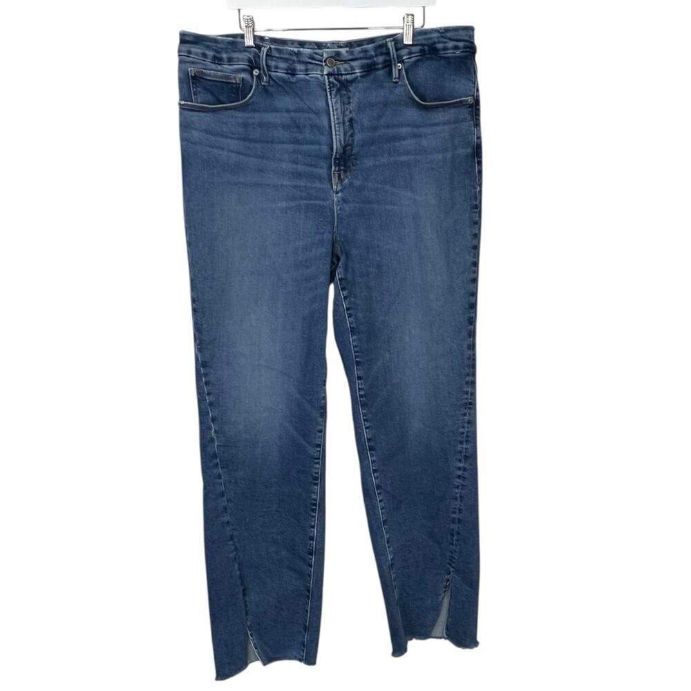 Good American Good Boy High Rise Raw Hem in Indigo Women’s Size 20